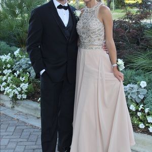 Gold/Champagne Two Piece Prom Dress